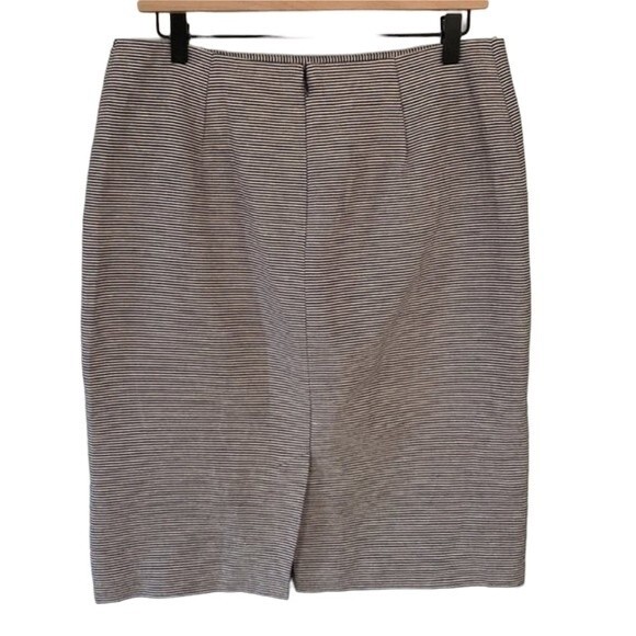 Talbots Pin Striped Lined Pencil Skirt Cotton Blend Office Careerwear Neutral - Picture 2 of 10
